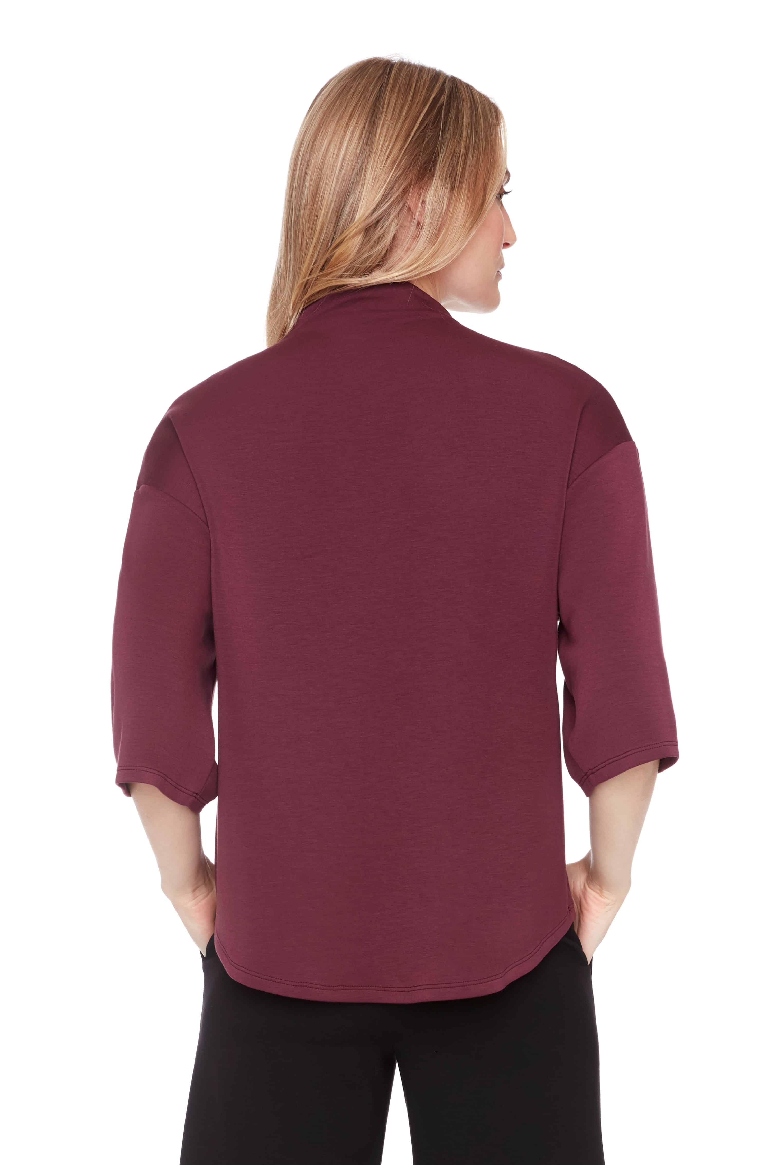 UP BUTTER LONG SLEEVE V NECK TOP