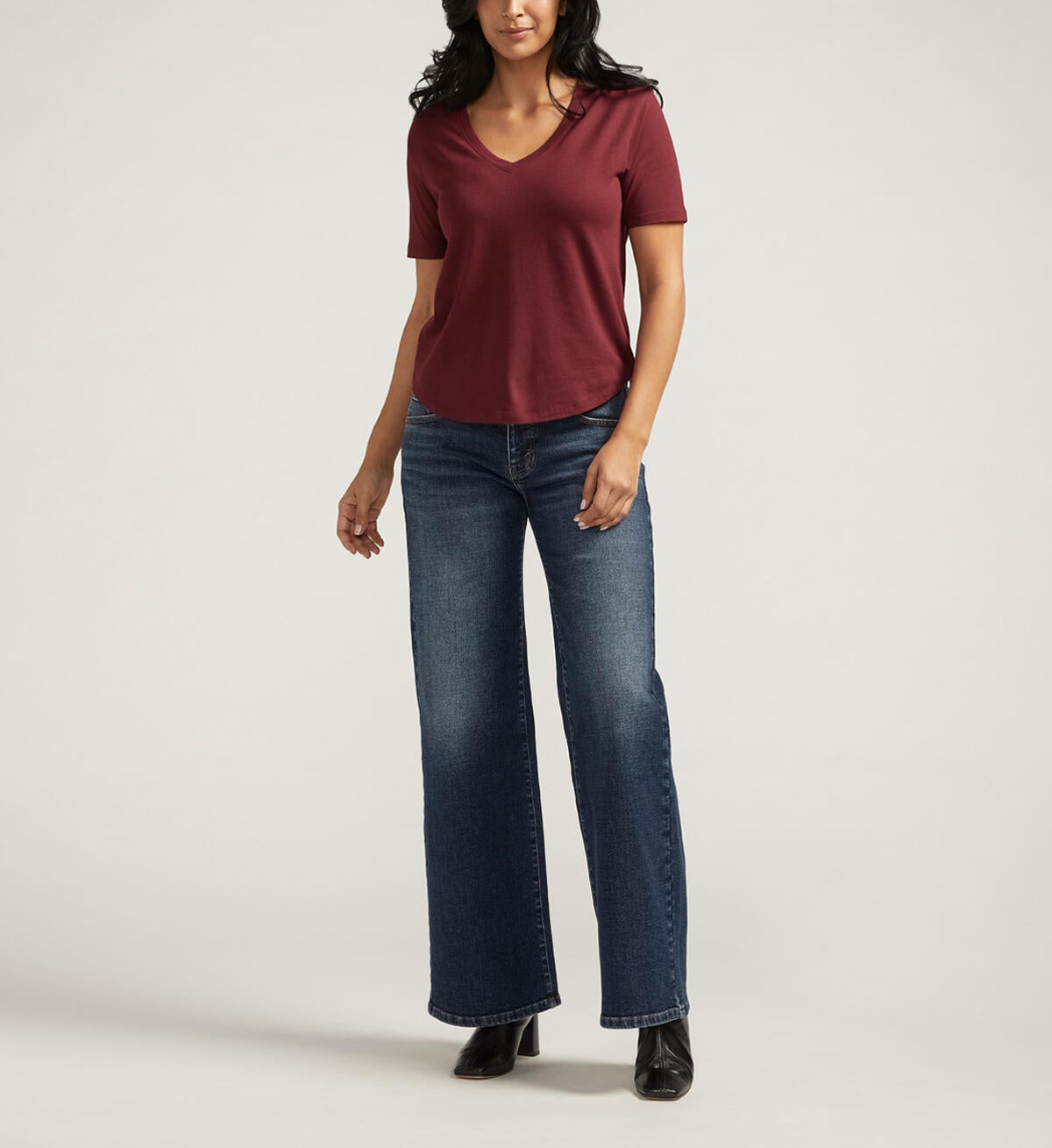 JAG JEANS V NECK DRAPEY TEE