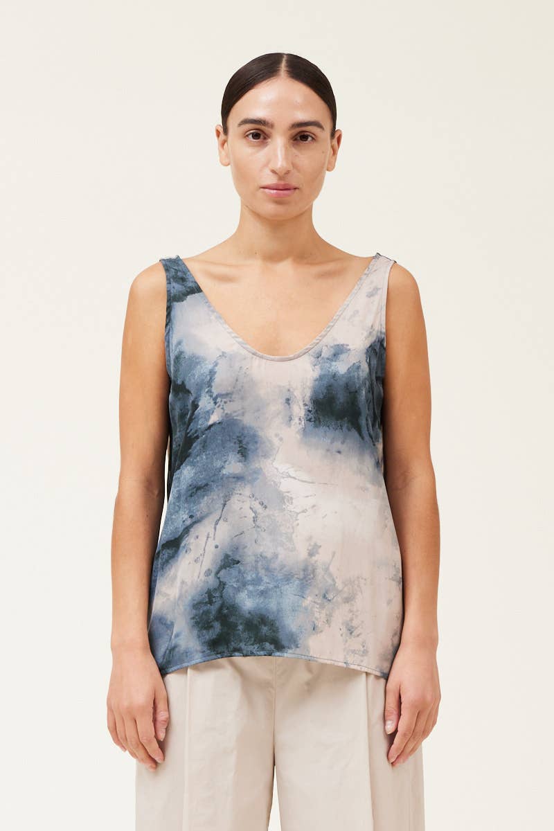 GRADE & GATHER ISABEL TIE DYE SATIN TANK