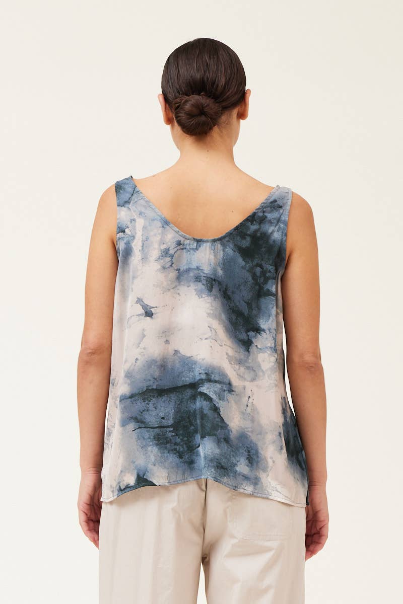 GRADE & GATHER ISABEL TIE DYE SATIN TANK