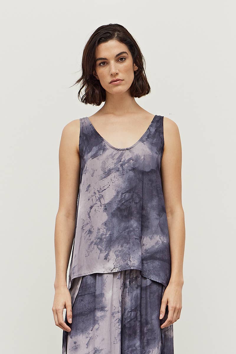 GRADE & GATHER ISABEL TIE DYE SATIN TANK