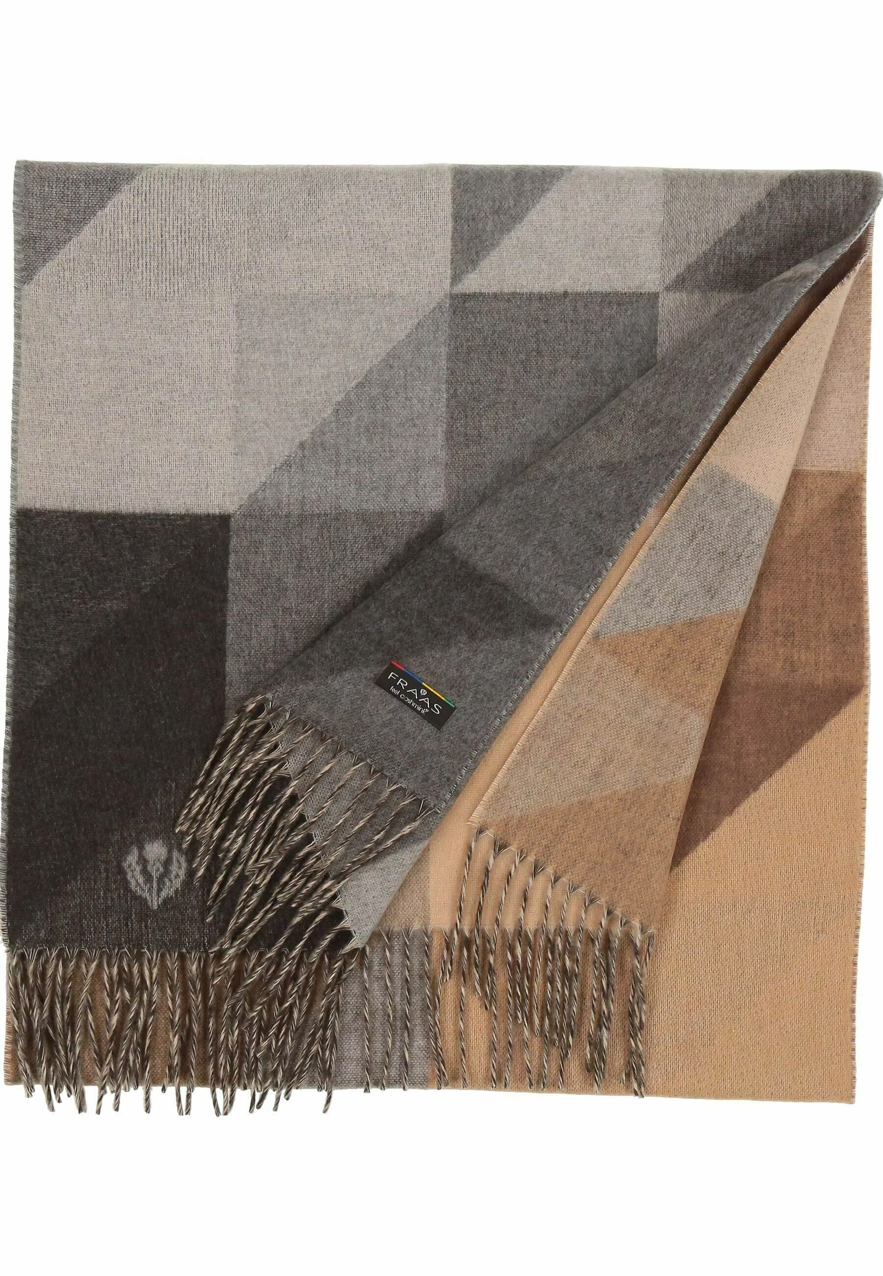 FRAAS GEOMETRIC COLOURBLOCK CASHMINK SCARF