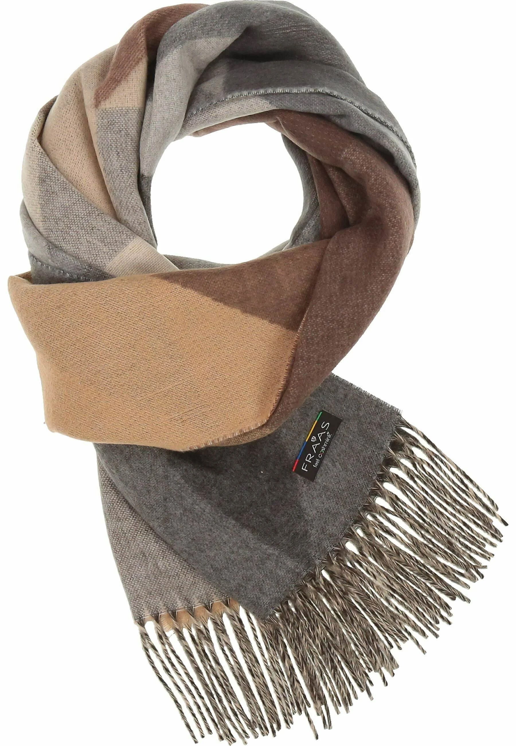 FRAAS GEOMETRIC COLOURBLOCK CASHMINK SCARF