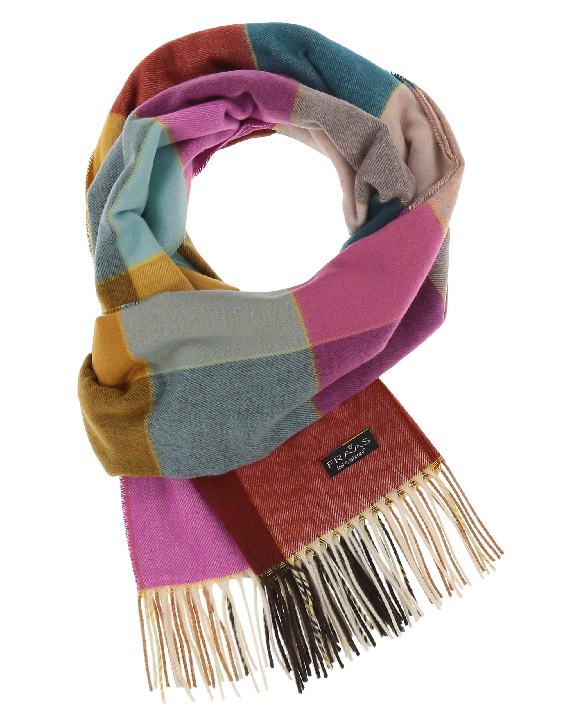 FRAAS CASHMINK CHECK OVERSIZED SCARF